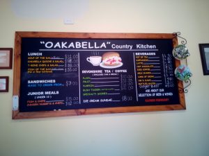 Oakabella Homestead menu