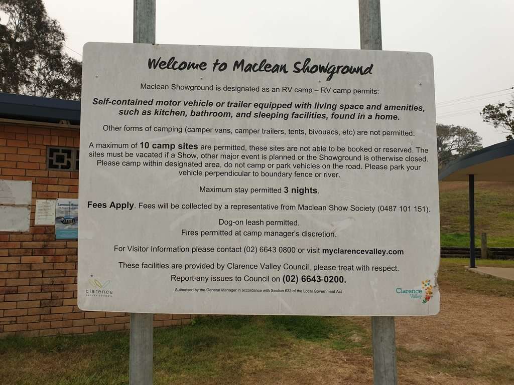 Maclean Showground NSW sign
