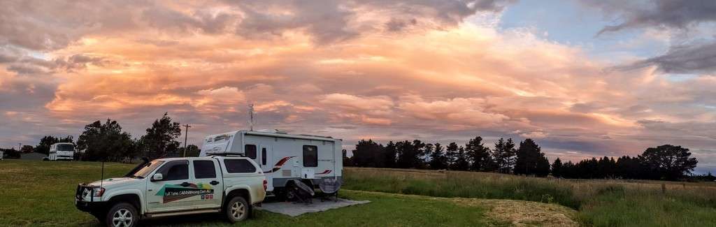Hagley RV Farm Stay sunset