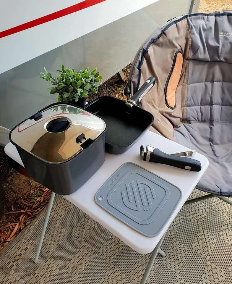 SmartSpace Pans - square pan set space saving caravan storage ideas