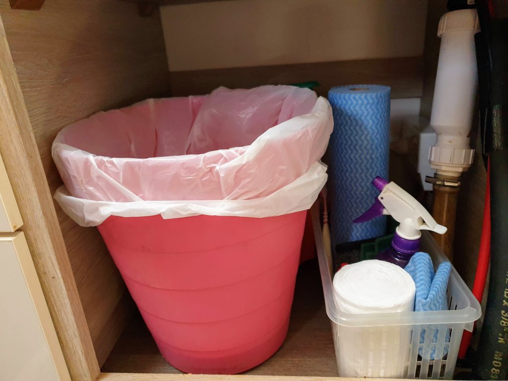 under sink caravan storage ideas dust bin
