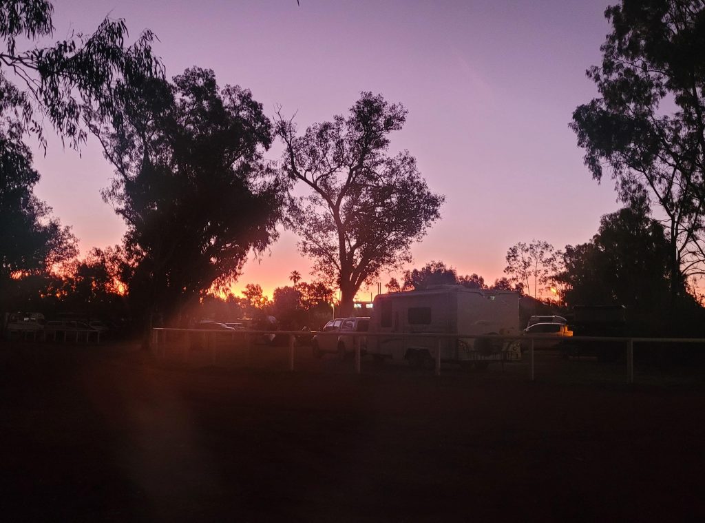 Sunset at Charleville cobb & co caravan park queensland