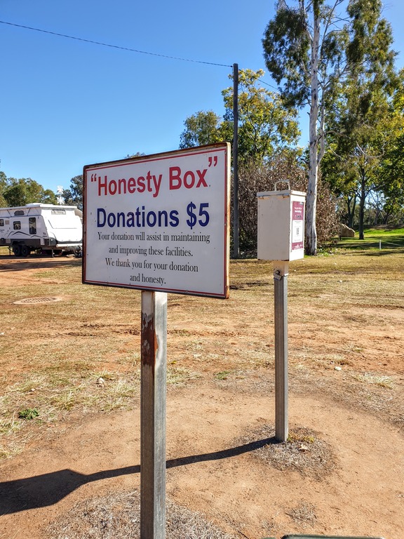 Donation Box at Augathella camp donation Queensland 