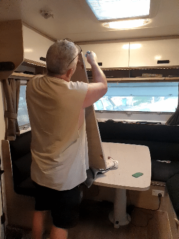 caravan cupboards makeover clean door