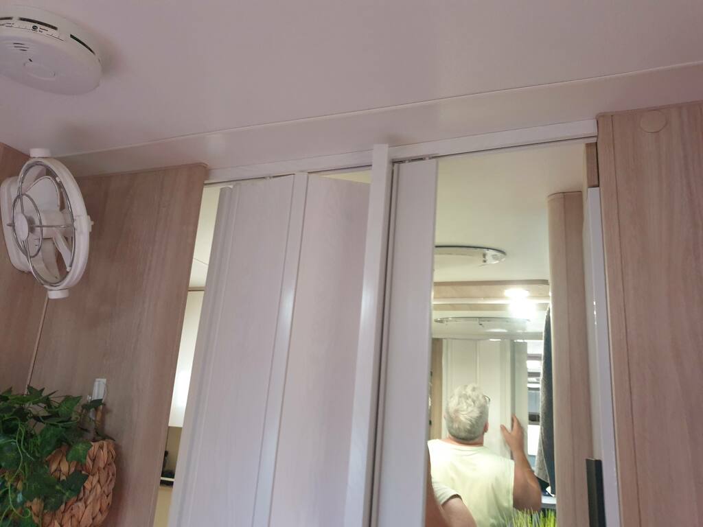 caravan cupboards makeover concertina door