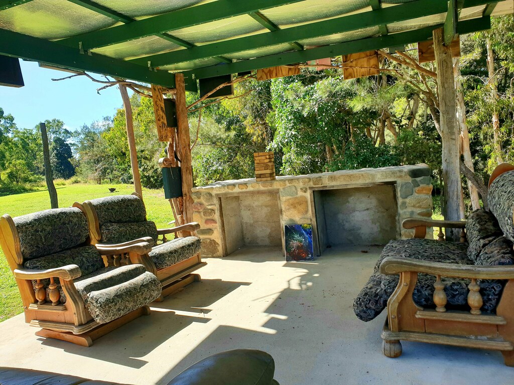 Mushroom valley eco camp Qld seating chill area
