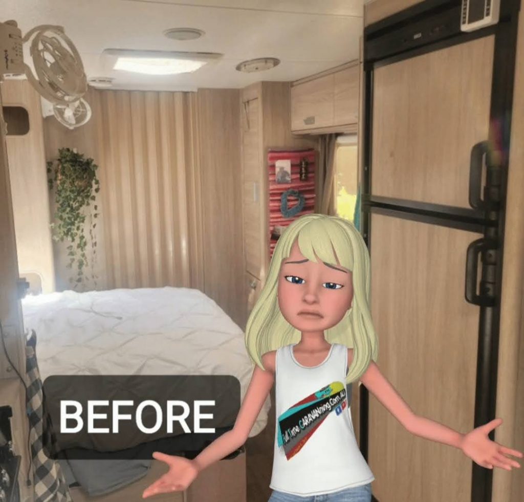 caravan cupboards makeover after before and after caravan RV makeov