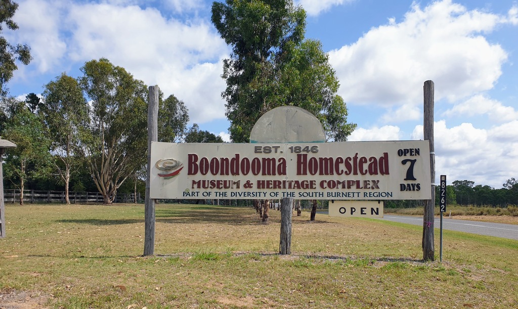 Entry sign to Historic Boondooma Homestead Qld 