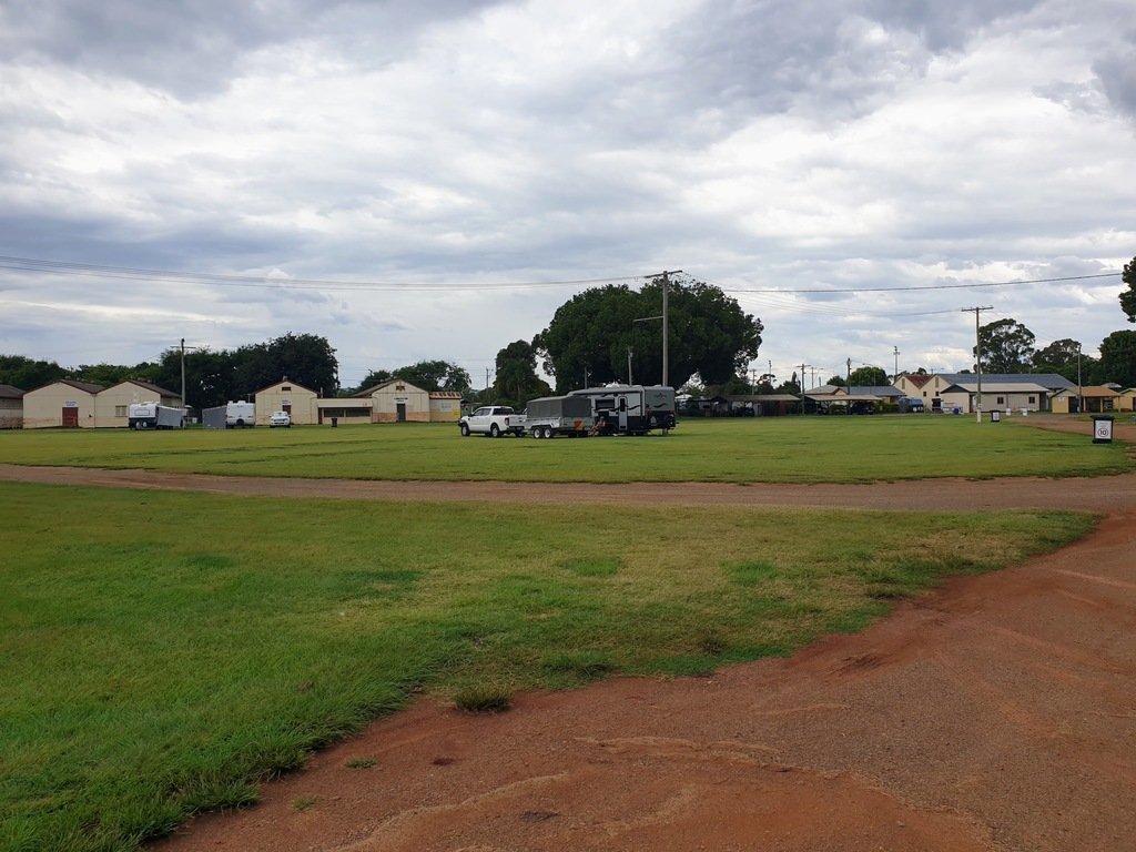 Caravan camping at Kingaroy Showground Qld