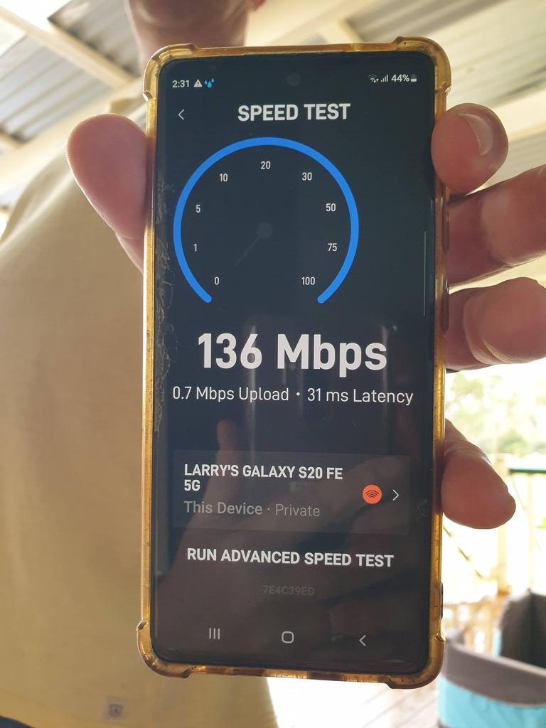 Speed test for Starlink RV Internet Full Time Caravanning Australia