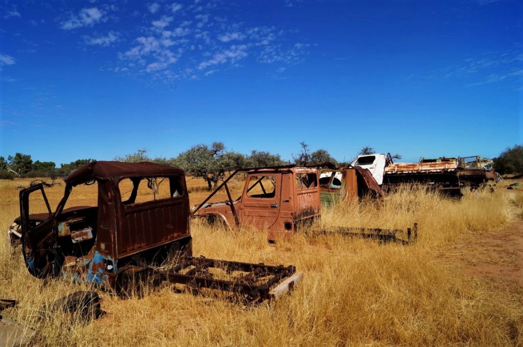 Old rusty classic cars