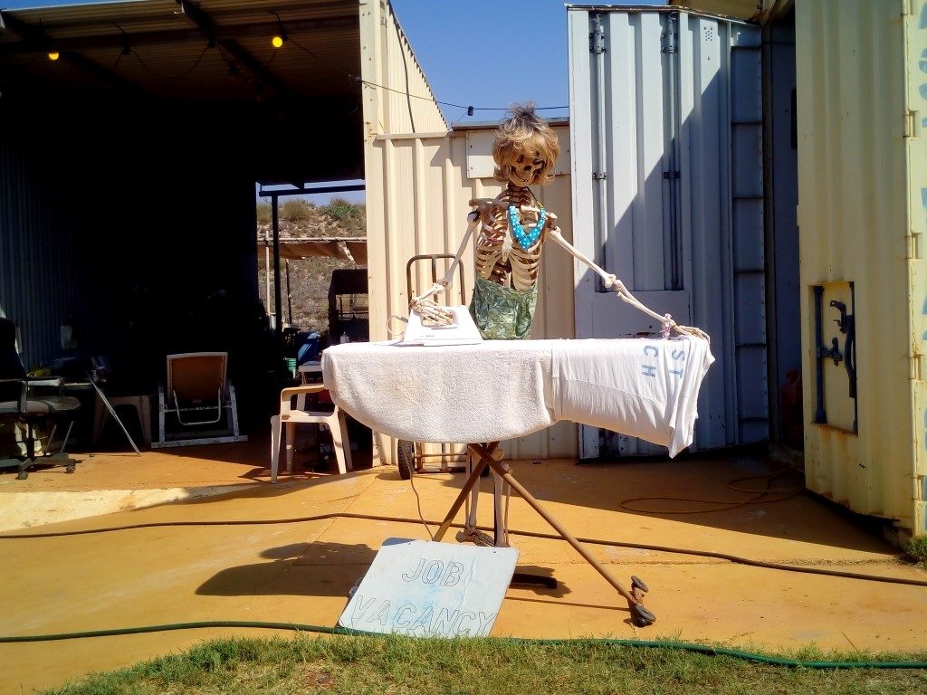 ironing at eighty mile beach