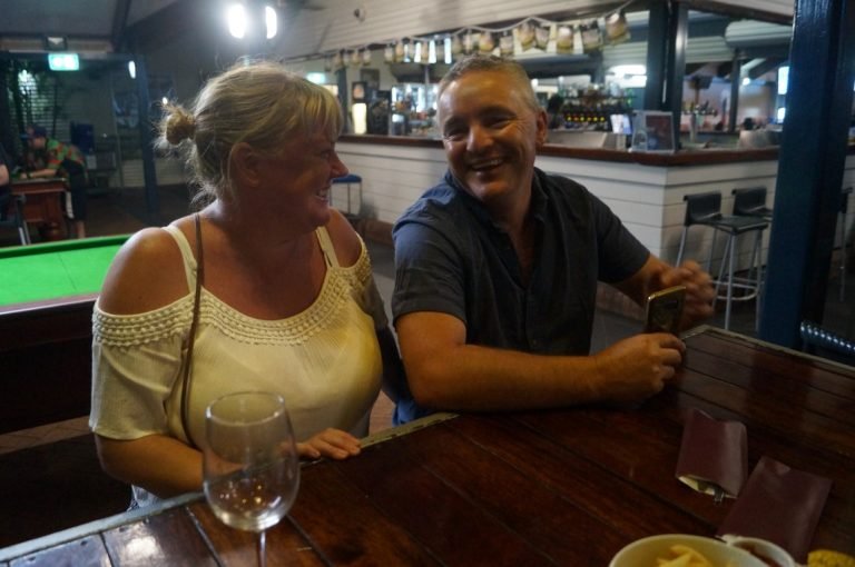 two people at Divers Tavern Broome Western Australia