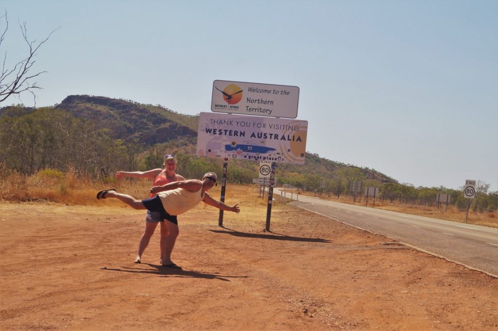 Northern territory sign in western Australia border