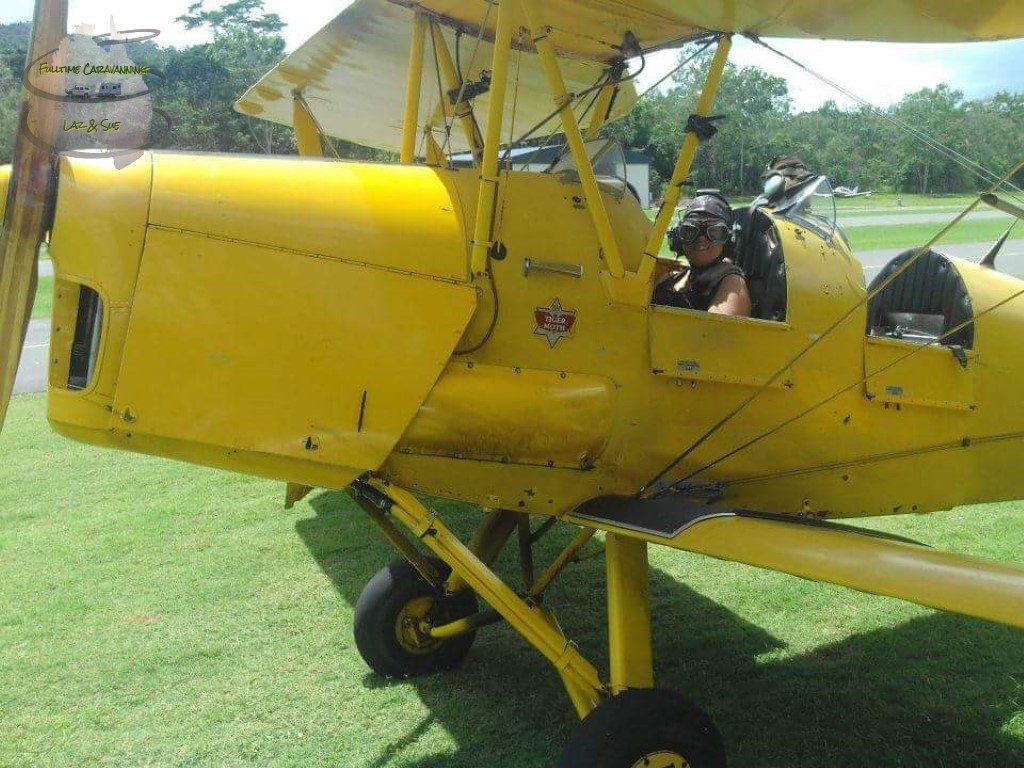 Whitsundays Sue Tiger Moth flight Airlie Beach