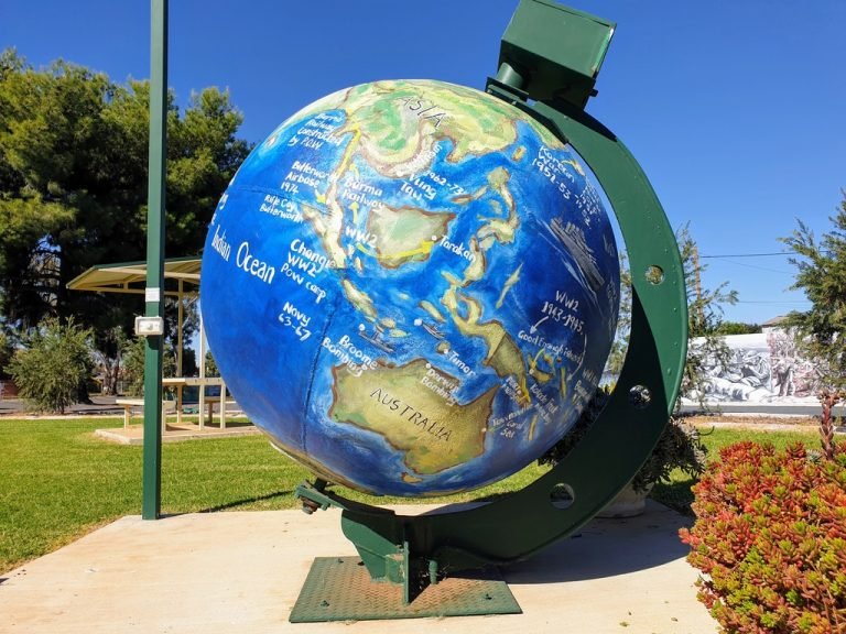 Ungarie Showground Pub NSW war art world globe