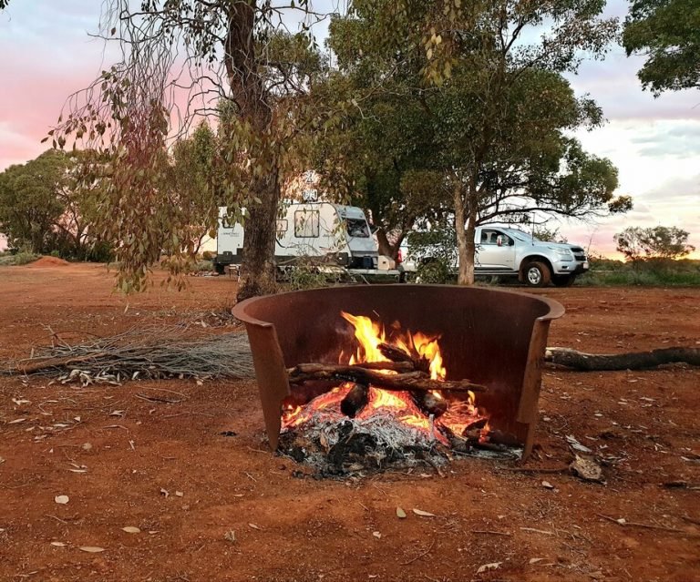 Meralda Station camp fire.