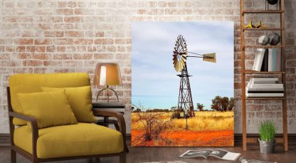 Sheep station windmill photo image to print for sale on a wall