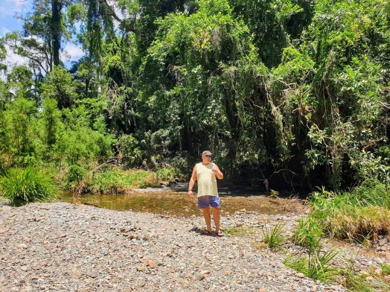 Cedar Grove camp at Amamoor state forest Larry from full time caravanning by river