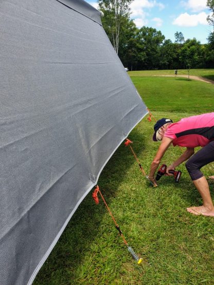 drilling in Screw in pegs to hold down caravan awning full time caravanning