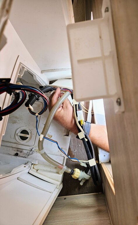 Removing Thetford caravan toilet wires and water replace with natures head toilet