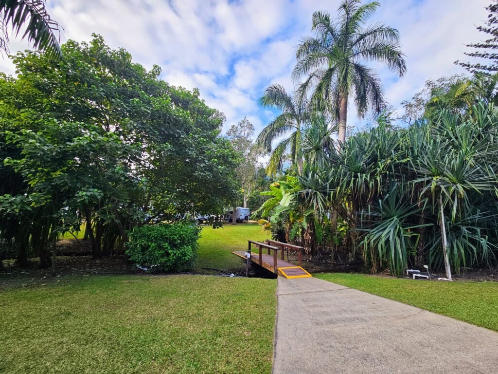 Big 4 Whitsundays Tropical Eco Resort caravan parking. Tropical Gardens